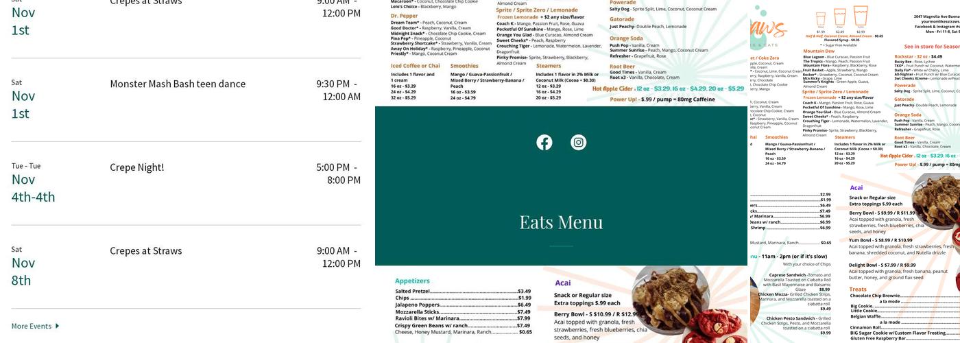 Straws Menu