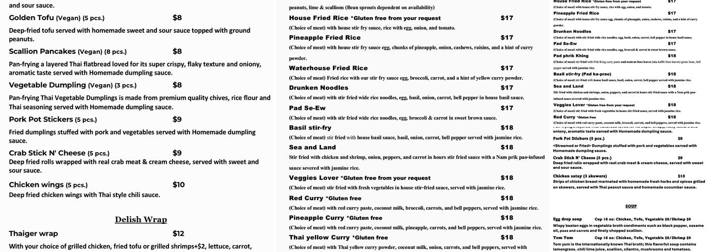 Thaiger 2 Go Menu