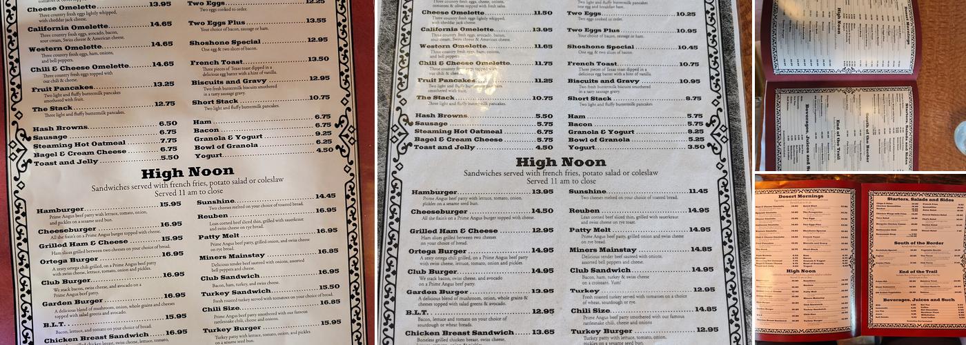 Crowbar Cafe & Saloon Menu