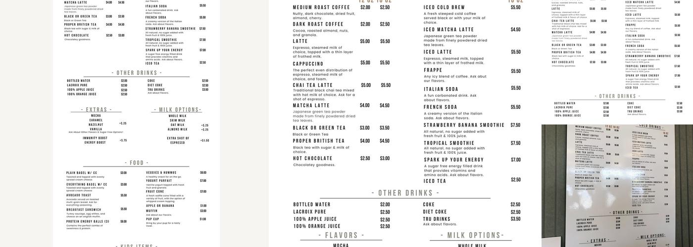 Evers & Ollie Menu