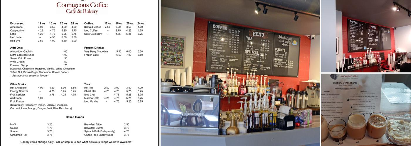 Courageous Coffee Cafe & Bakery Menu