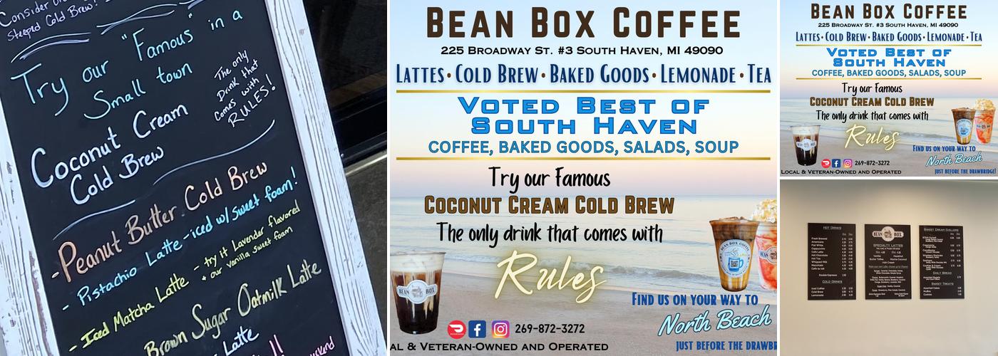Bean Box Menu
