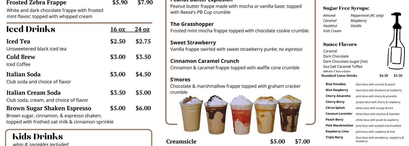 The Bridge Coffee Shop Menu