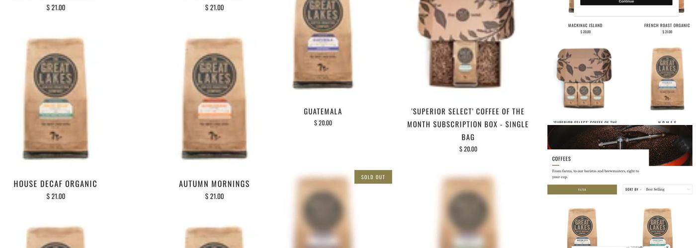 Great Lakes Coffee Menu