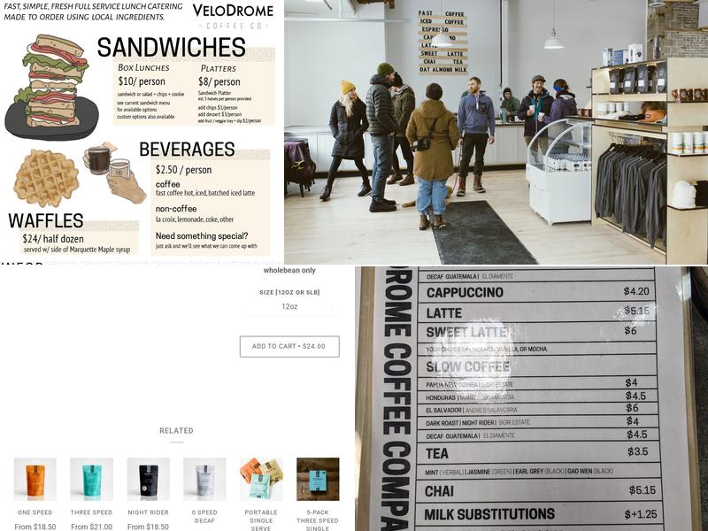 Velodrome Coffee Company Menu