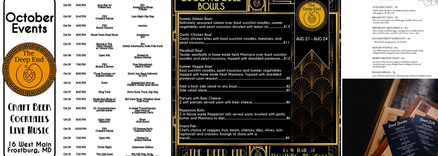 The Deep End Menu