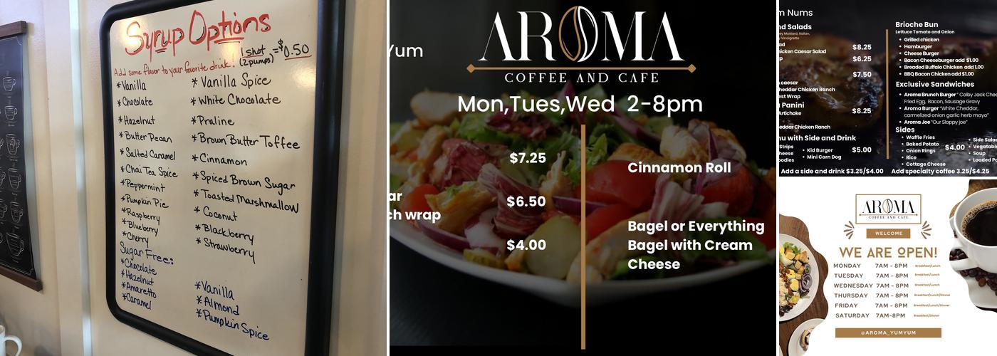 Aroma Coffee and Cafe Menu