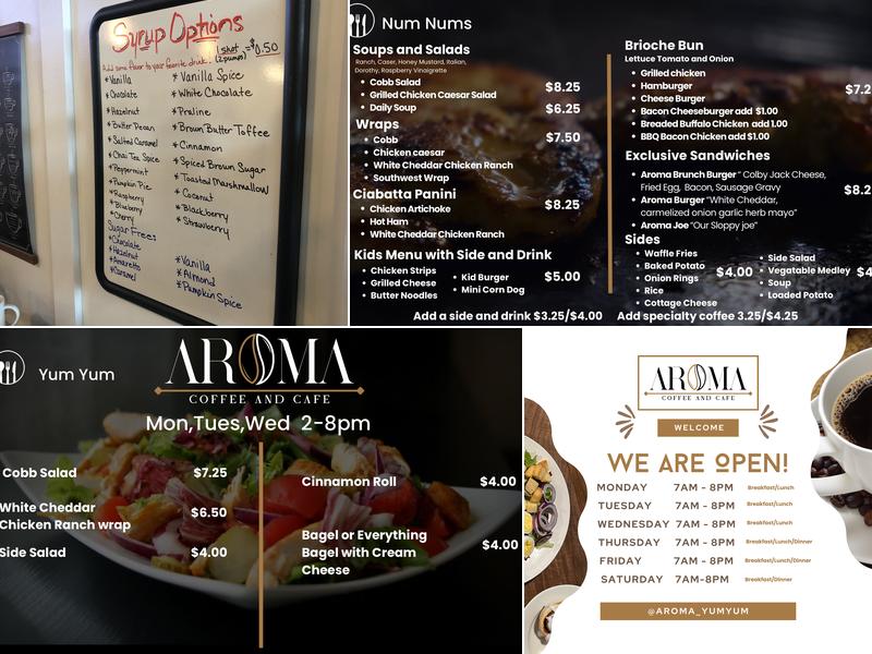 Aroma Coffee and Cafe Menu