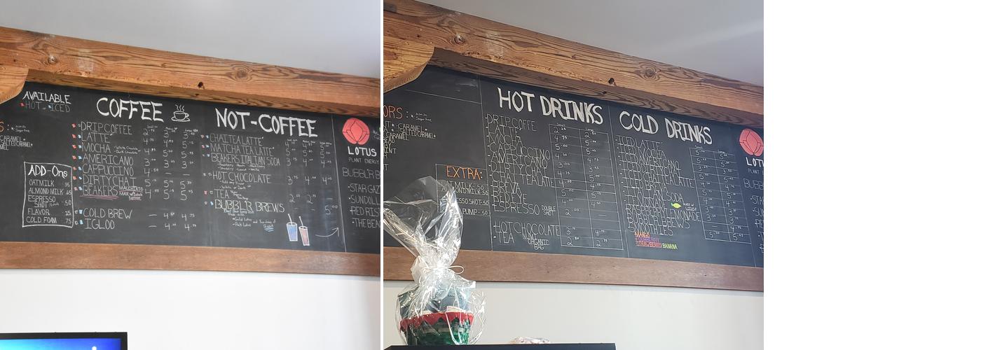 Beaker's Coffee Menu