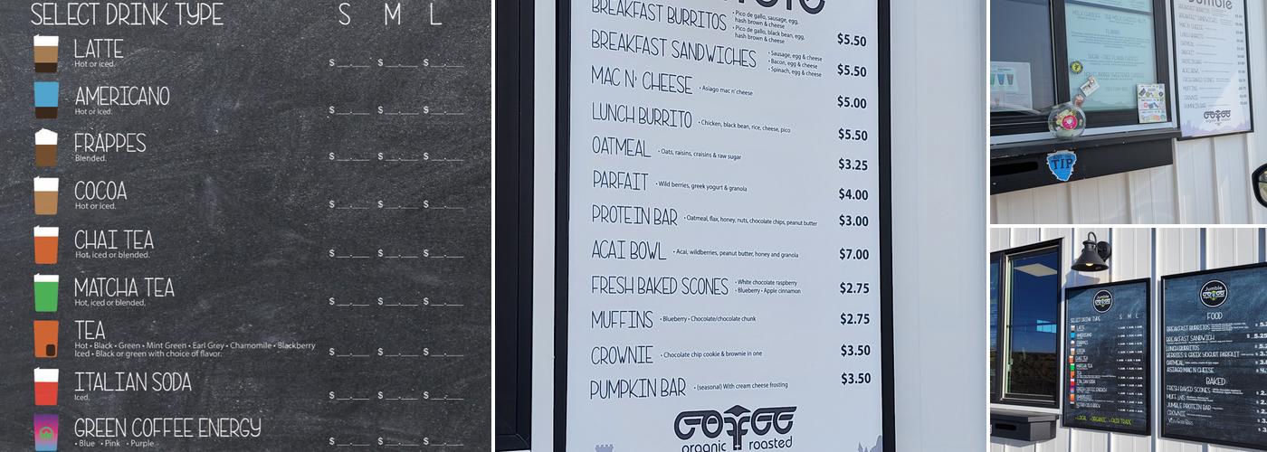 Jumble Coffee Peosta Menu