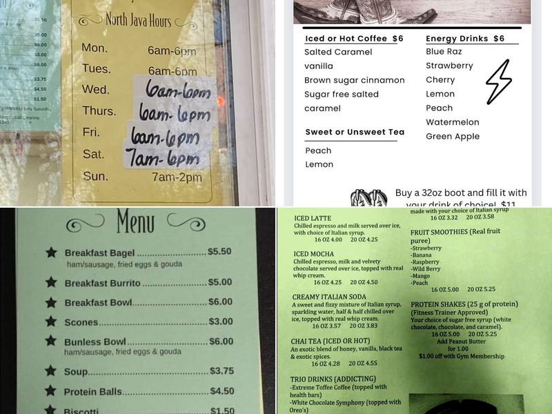 Deanna's Java North Menu