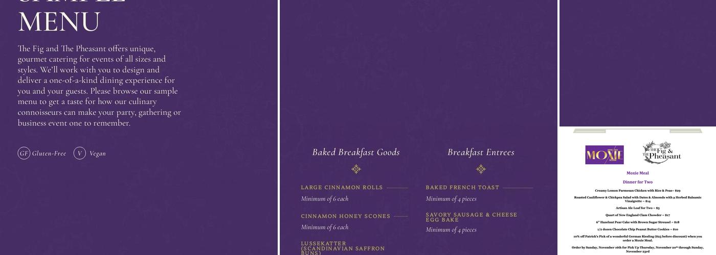 Moxie Coffee, Cafe, Catering Menu