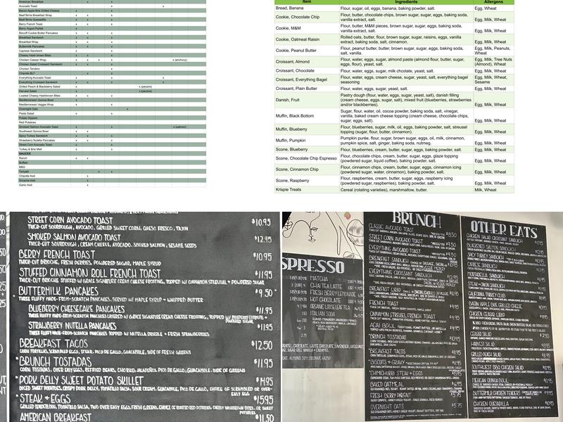 Grace Coffee Co Menu