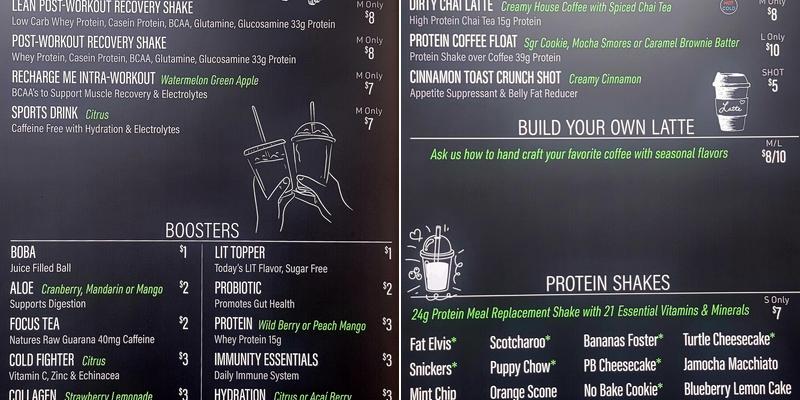 The Spot Nutrition Menu