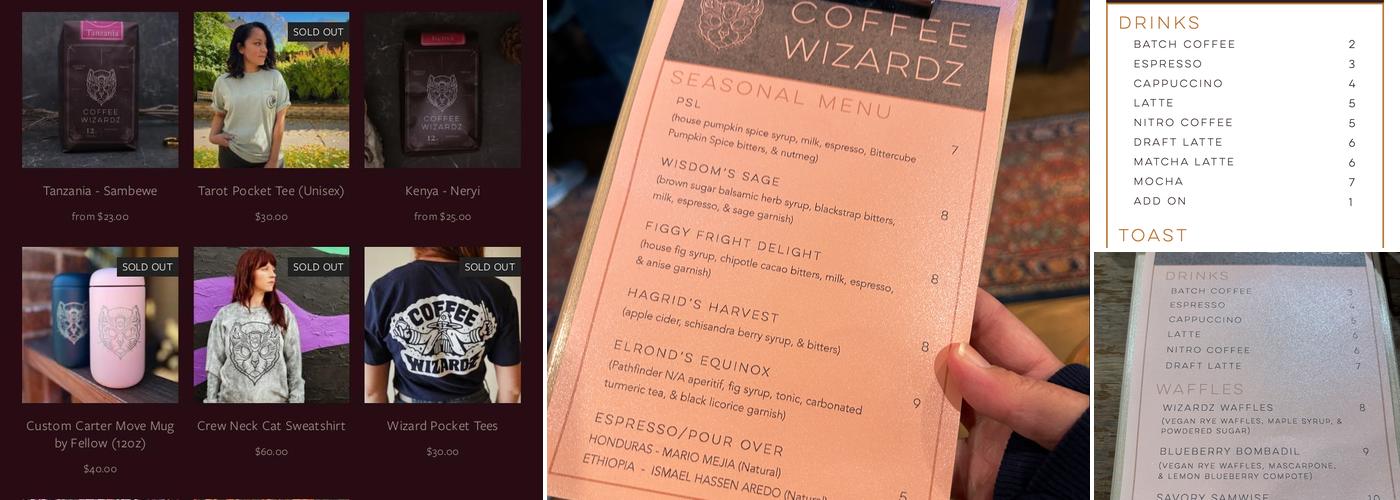 Coffee Wizardz Menu
