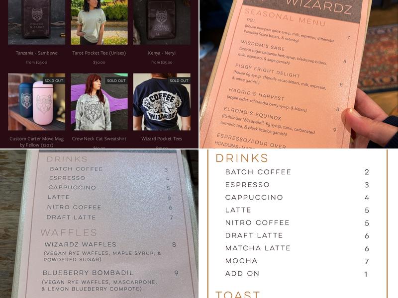 Coffee Wizardz Menu