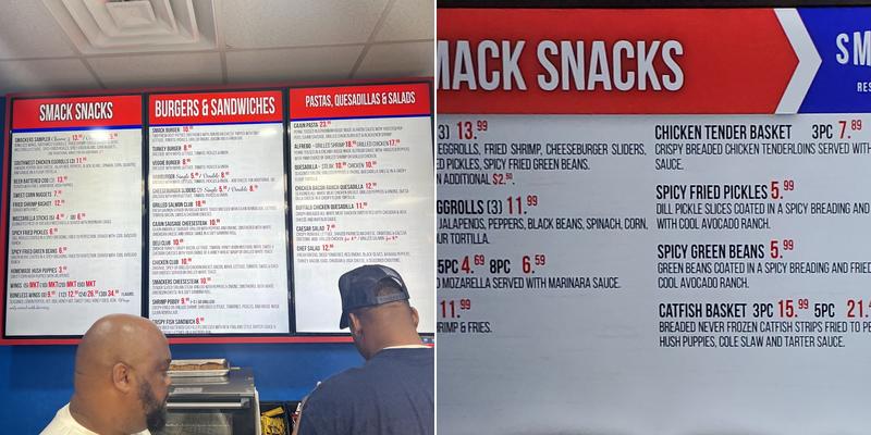 Smackers Restaurant Menu