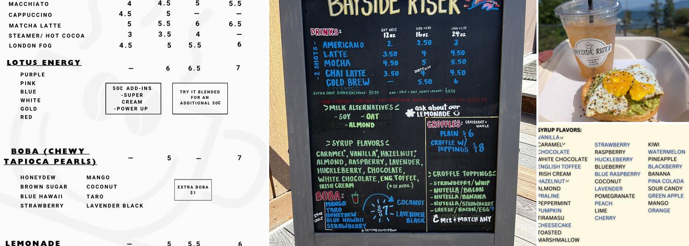 Bayside Riser Menu