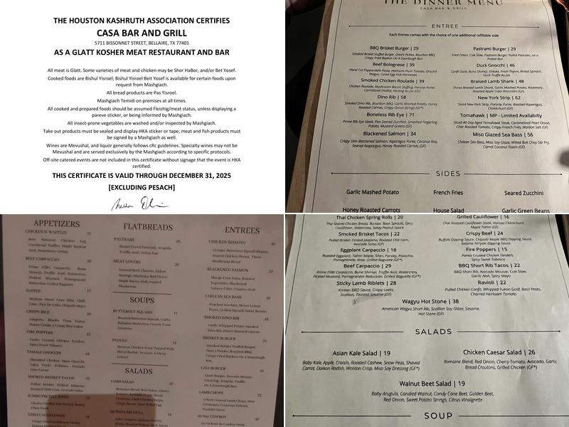 Casa Menu