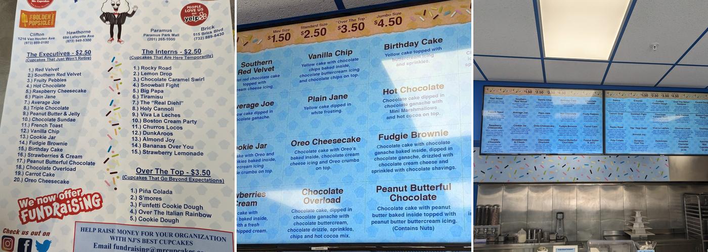 Mr. Cupcakes Menu