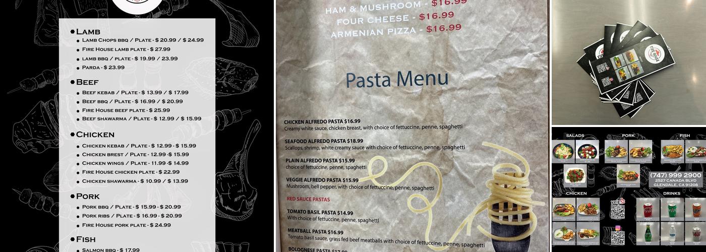Fire House bbq Menu
