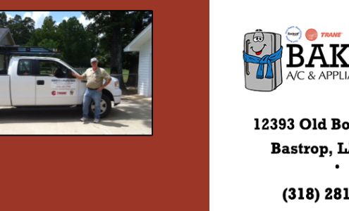 Baker's A/C & Appliance Repair 12393 Old Bonita Rd, Bastrop Louisiana 71220