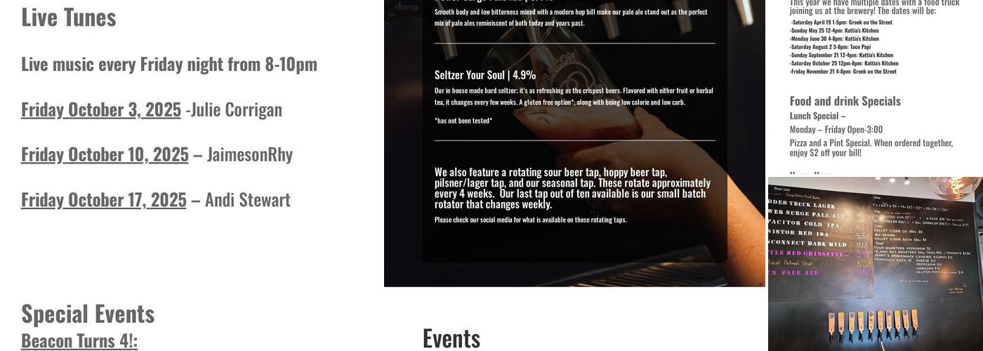 Beacon Brewing Menu