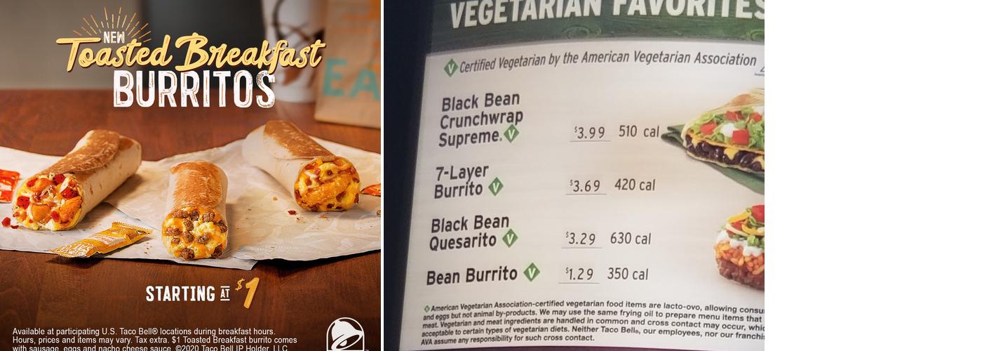 Taco Bell / Pizza Hut Menu