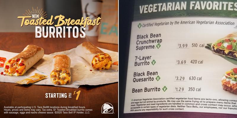 Taco Bell / Pizza Hut Menu