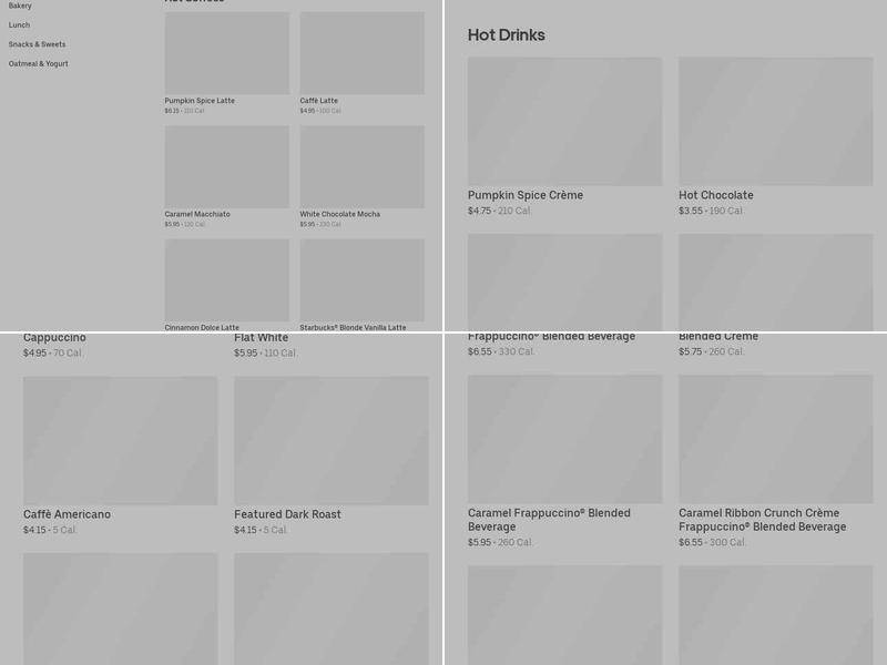 Starbucks Menu