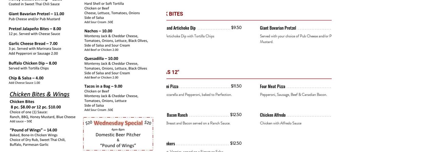 Midtown Bar & Grill Menu