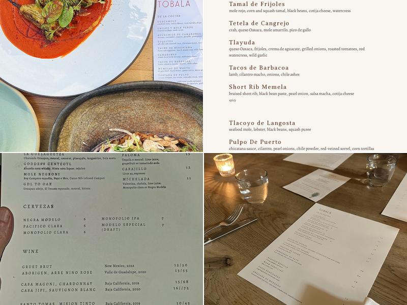 Tobala Menu