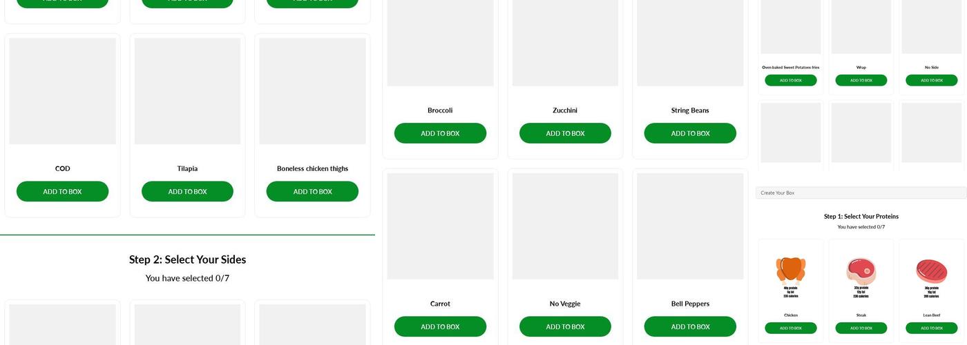 Dave's Meal Prep Menu