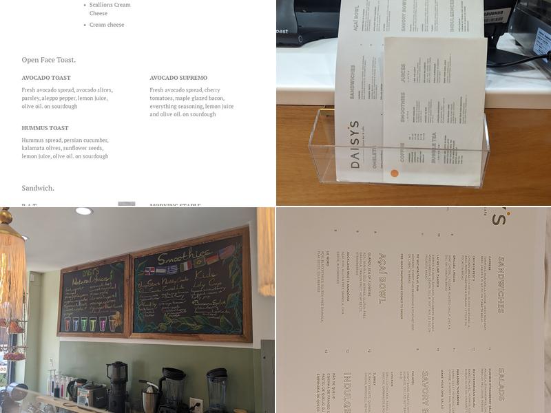 Daisy's Juice Bar & Café Menu