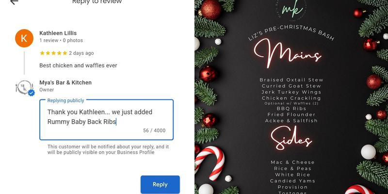 Mya's Bar & Kitchen Menu