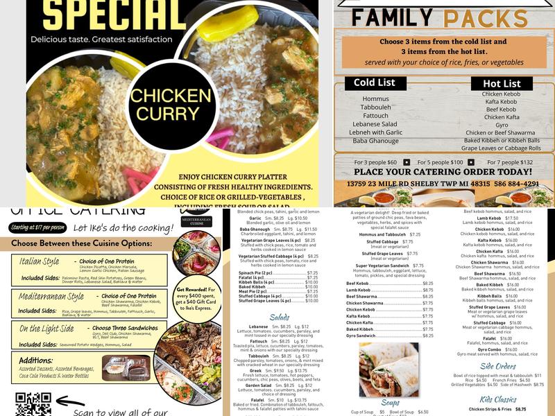 Ike's Express Menu