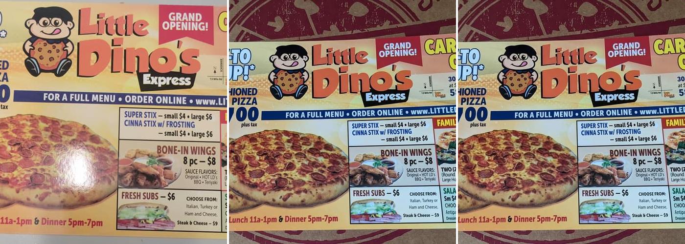 Little Dino's Pizza Menu
