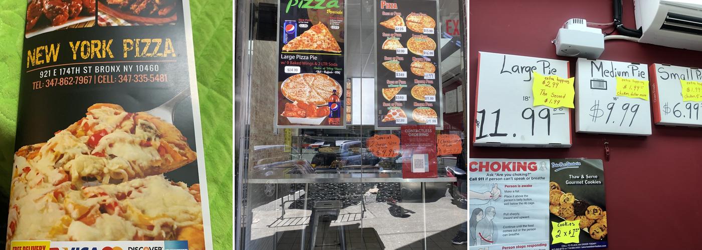 NY Pizza Menu