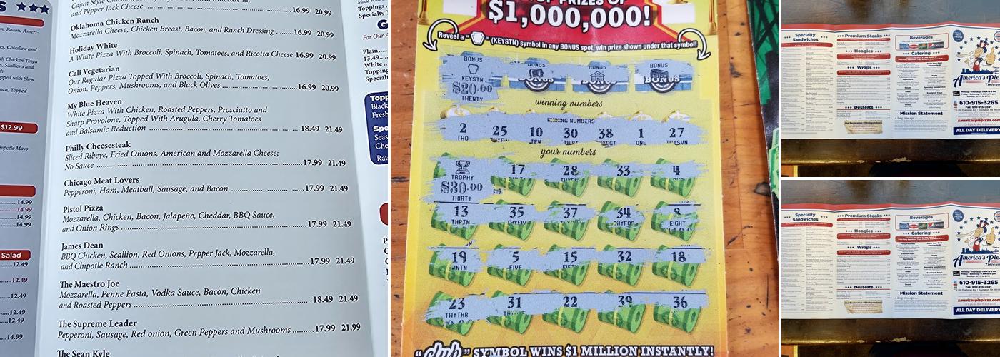 America's Pie Tinicum Menu