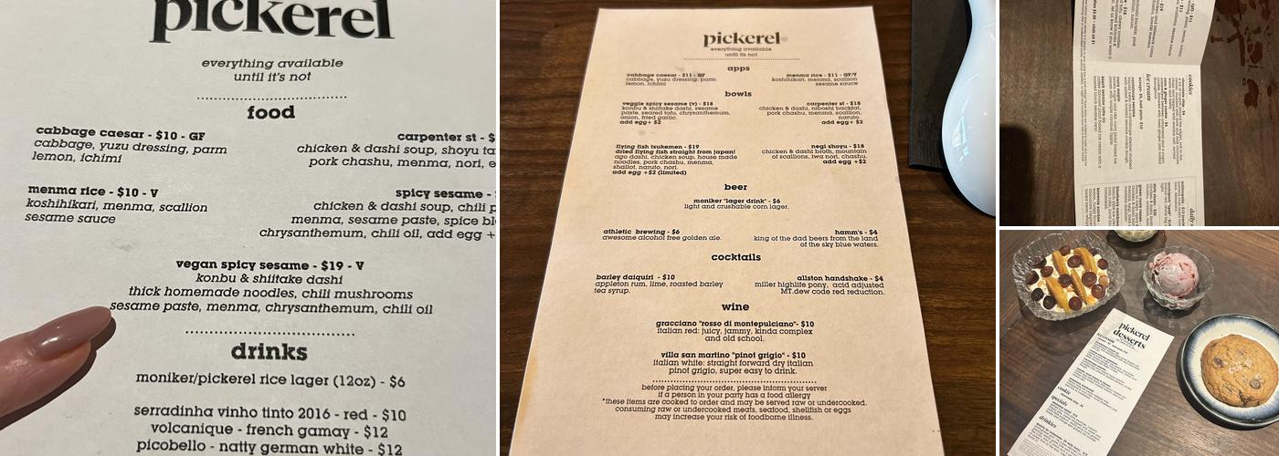 Pickerel Menu