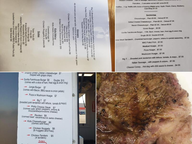 The Grub’n Monkey Menu