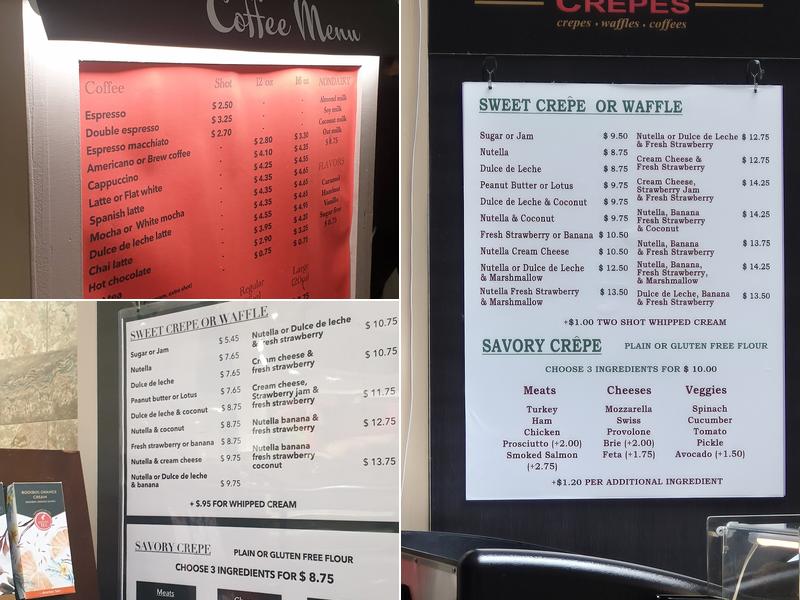 Charlotte Crepes Menu