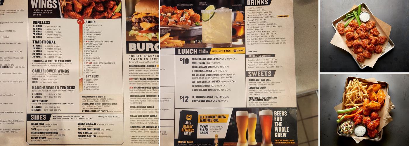 Buffalo Wild Wings Menu