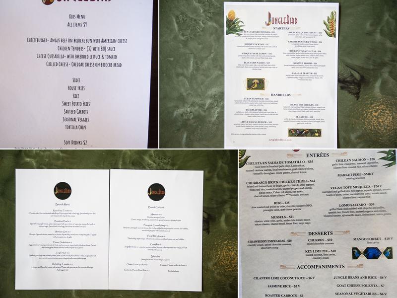 JungleBird Menu