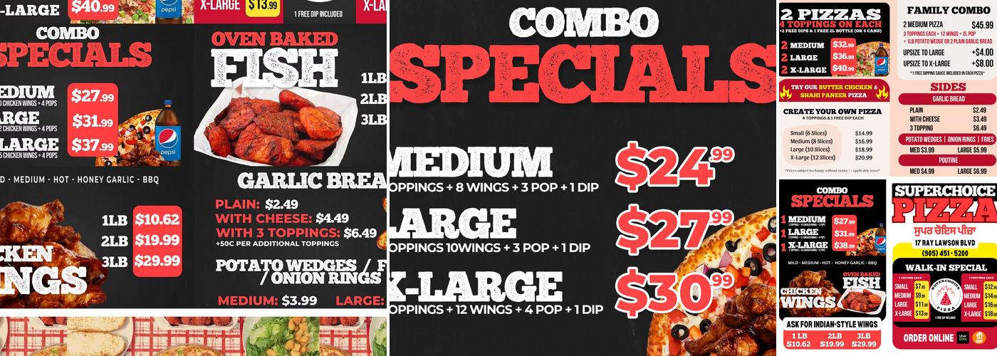 SuperChoice Pizza Menu