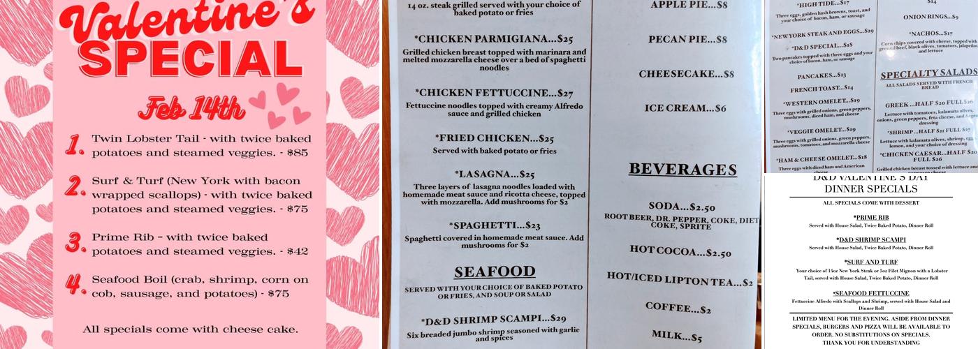 D & D Restaurant Menu