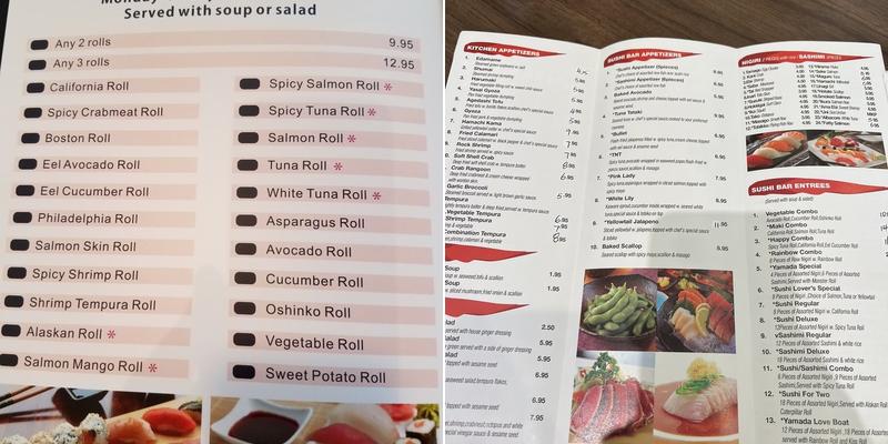 Yamada Sushi & Poke Menu