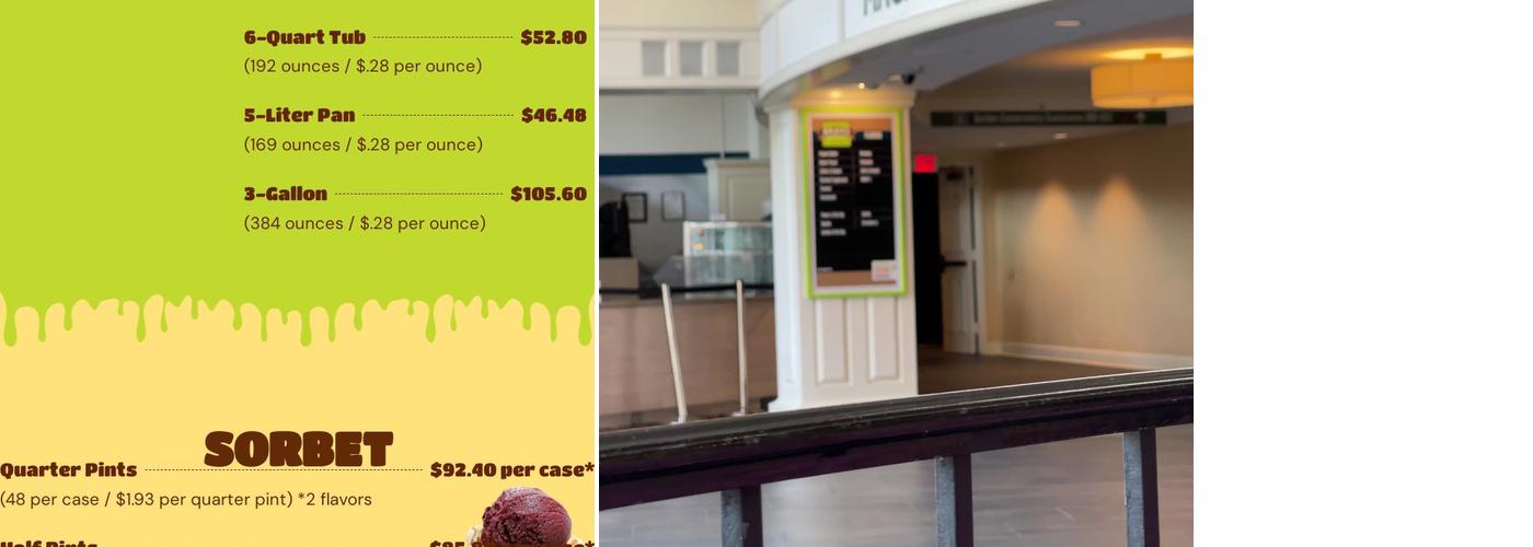 Bravo Gelato Menu