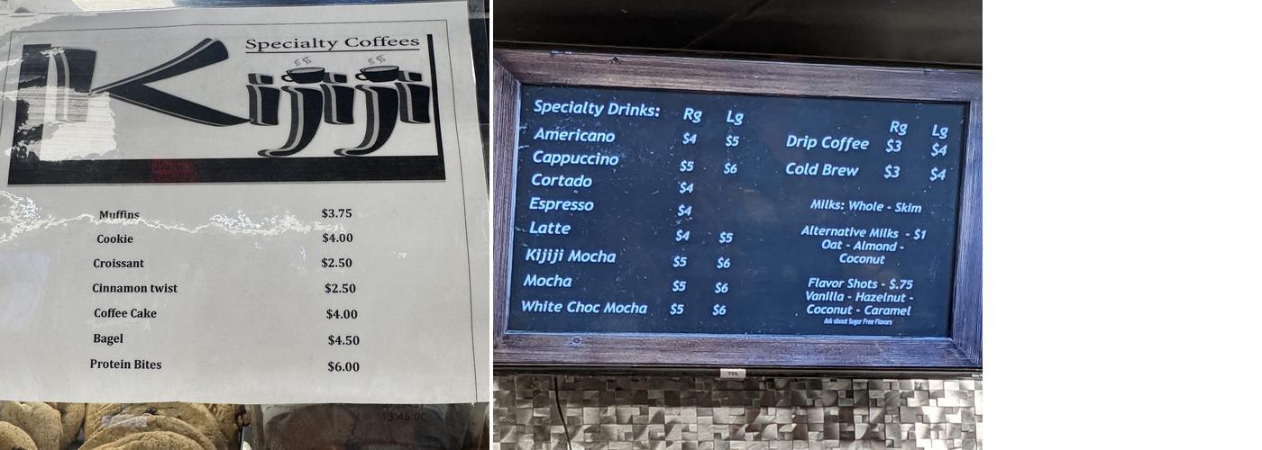 Kijiji Coffee Menu