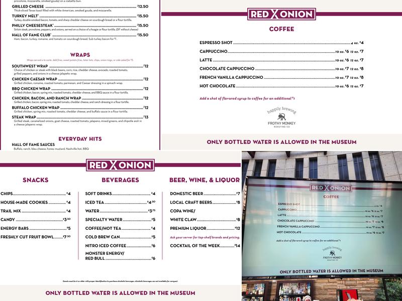 The Red Onion Menu